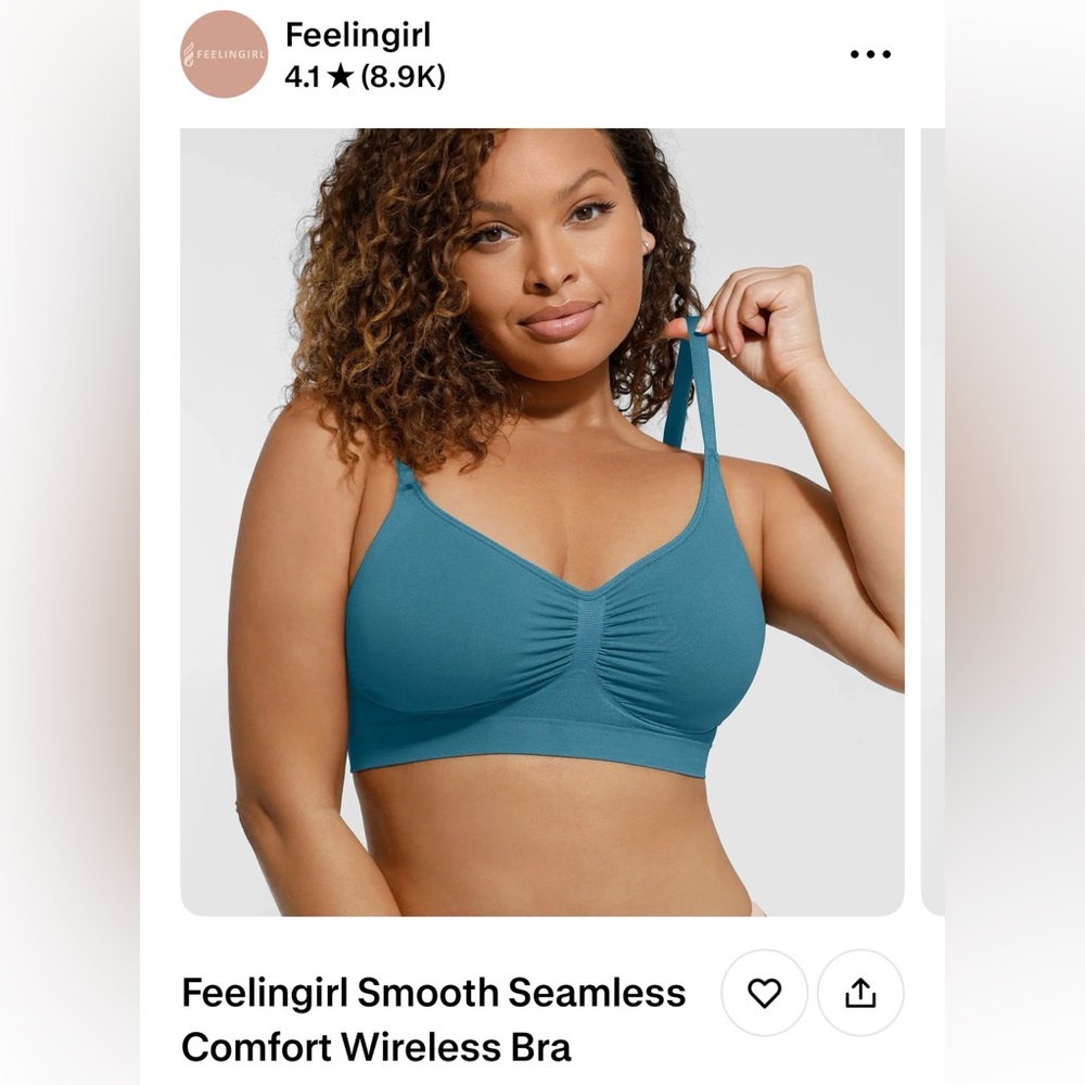 Feelingirl Smooth Seamless Wireless Bra — Teal